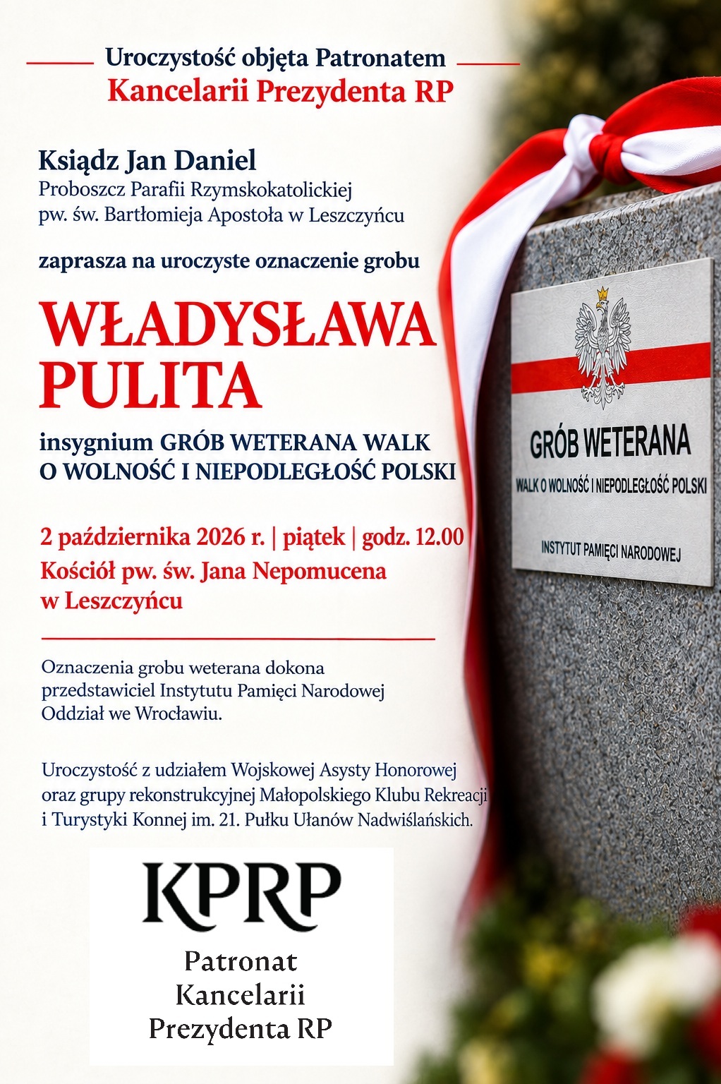 Plakat przedstawiający zaproszenie na&nbsp;uroczystość