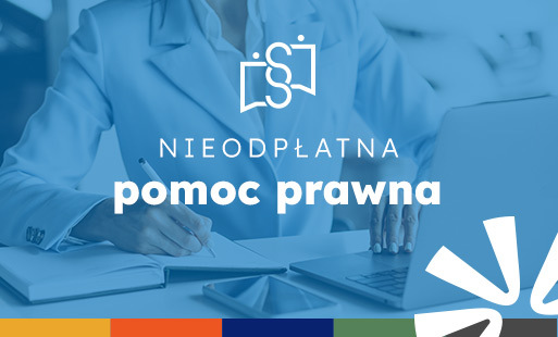 Grafika przedstawiająca hasło: Nieodpłatna pomoc prawna. 